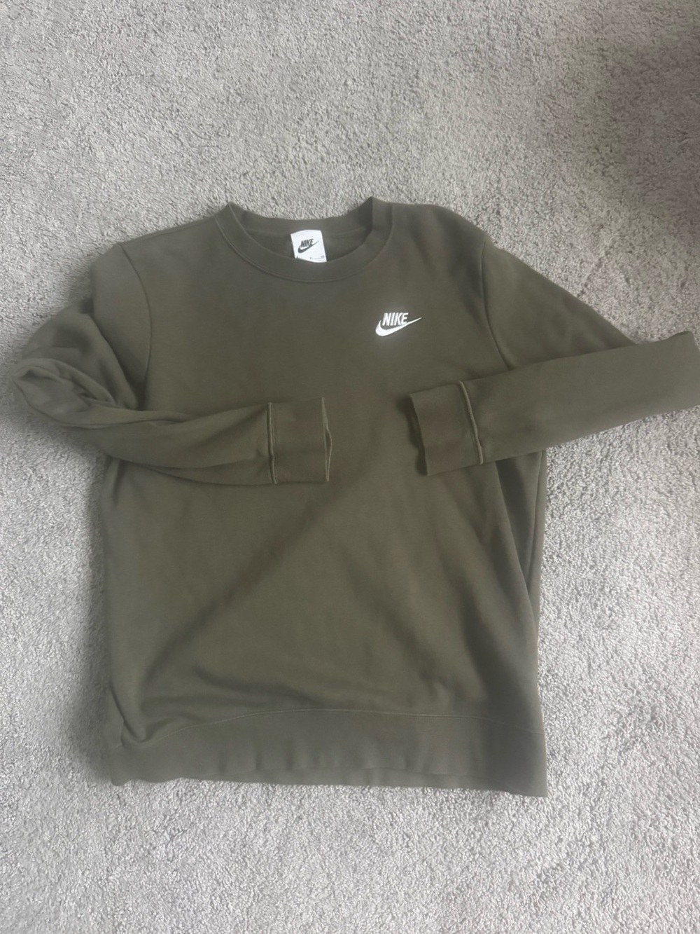 Nike dark Olive Green Crewneck Sweatshirt army fall small crewneck white fall